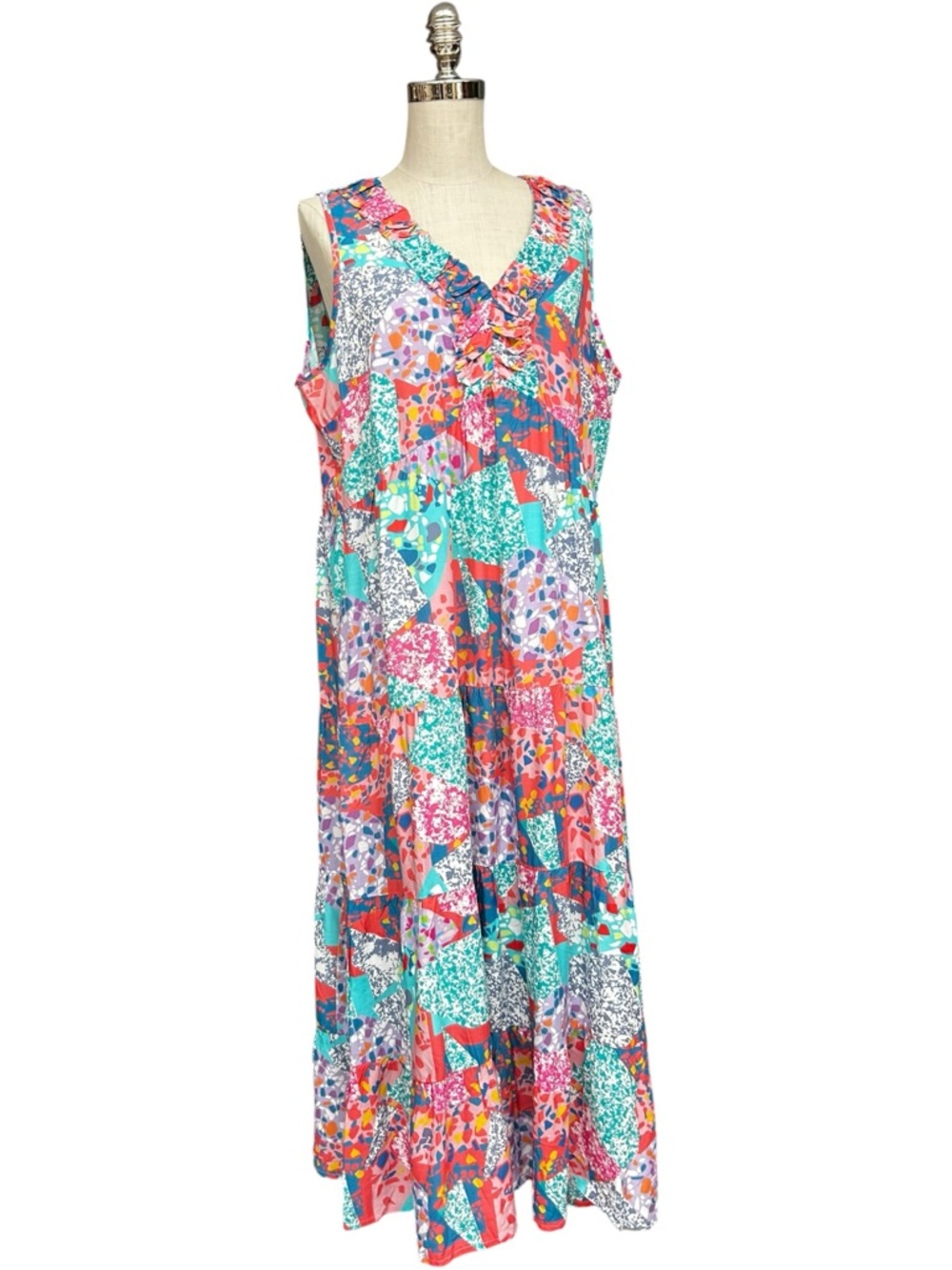 Tolani Collection Madison Patchwork Maxi Dress Large Petite Summer Dress - Picture 3 of 13